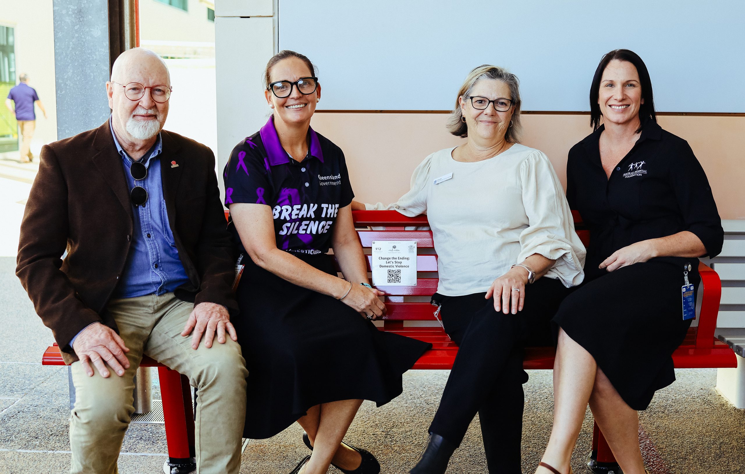 Hospital’s news benches represent stand against domestic violence